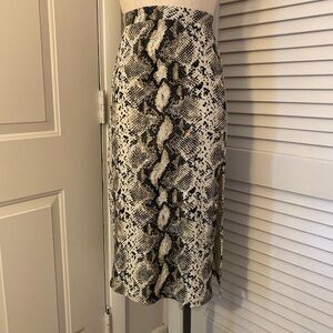 Good Luck Gem Snakeskin Print Midi Skirt- Size Medium